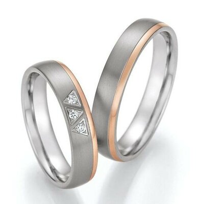 Trouwringen Titanium met Goud