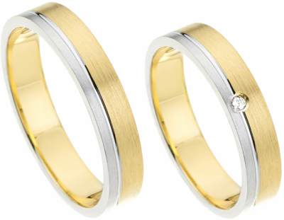 Goud met zilver ringen