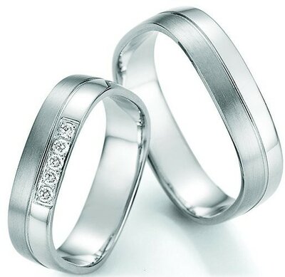 Trouwring witgoud modern