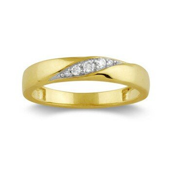 Geelgouden aanzoeksring met briljant