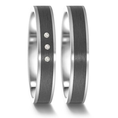 Trouwringen Edelstaal met carbon