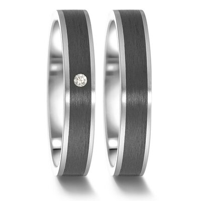 Trouwringen Edelstaal met carbon