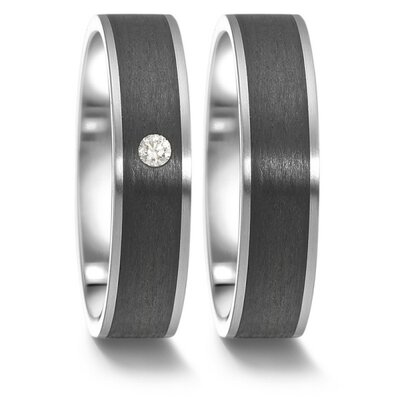 Trouwringen Edelstaal met carbon