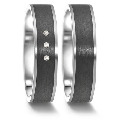 Trouwringen Edelstaal met carbon