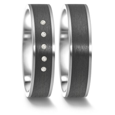 Trouwringen Edelstaal met carbon