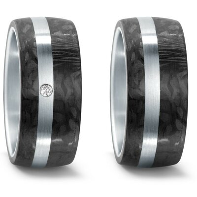 Trouwringen Edelstaal met carbon