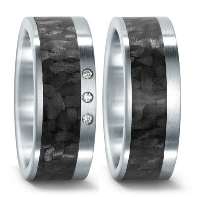 Trouwringen Edelstaal met carbon