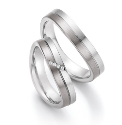 Trouwringen  Palladium 500/witgoud585