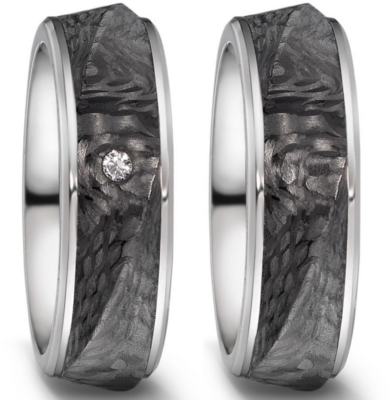 Trouwringen Titanium met Carbon