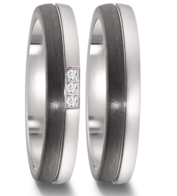 Trouwringen Titanium met Carbon