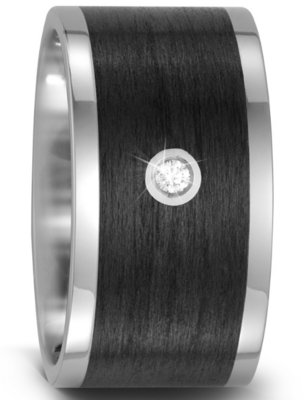 Trouwringen Titanium met Carbon