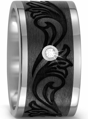 Trouwringen Titanium met Carbon
