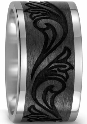Trouwringen Titanium met Carbon