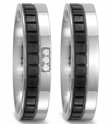 Trouwringen Titanium met Carbon