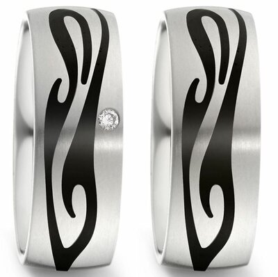 Trouwringen Titanium met Carbon