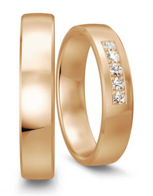 Rose gouden trouwringen 4,5 mm