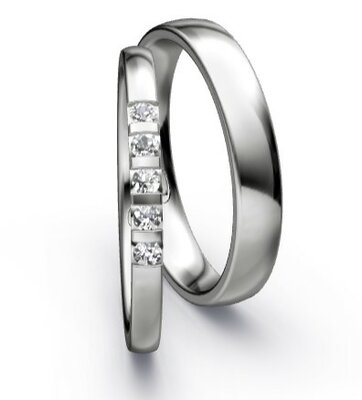 Memoire ringen platina 5 briljanten