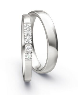 Memoire ringen witgoud 5 briljanten
