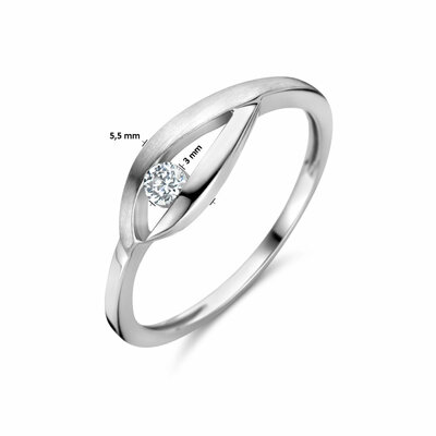 ring druppel zirkonia poli/mat