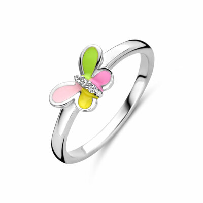 ring vlinder zirkonia emaille