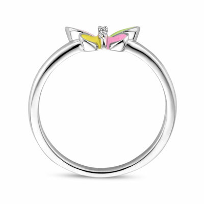 ring vlinder zirkonia emaille