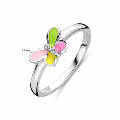 ring vlinder zirkonia emaille
