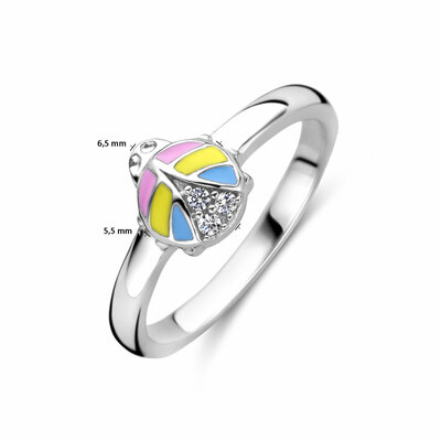 ring lieveheersbeestje zirkonia emaille