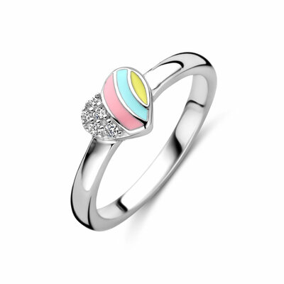 ring hart zirkonia emaille
