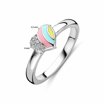 ring hart zirkonia emaille