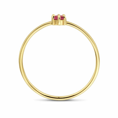 ring met geboortesteen roze toermalijn oktober
