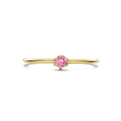 ring met geboortesteen roze toermalijn oktober