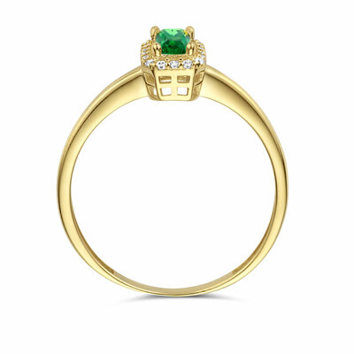ring groen en wit zirkonia halo