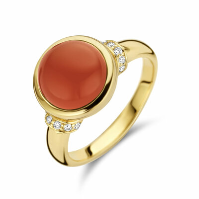 ring carneool en diamant 0.08ct h si