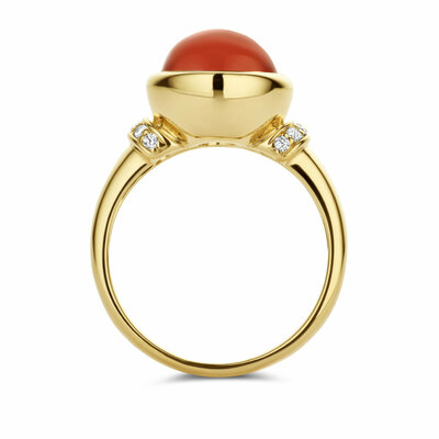 ring carneool en diamant 0.08ct h si