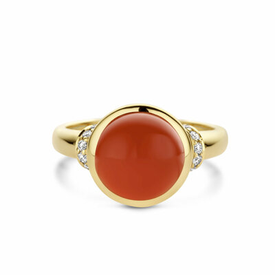 ring carneool en diamant 0.08ct h si