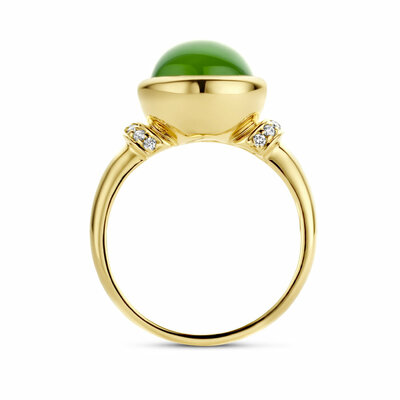ring groen agaat en diamant 0.08ct h si