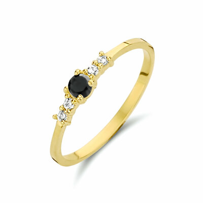 ring zwart en wit zirkonia