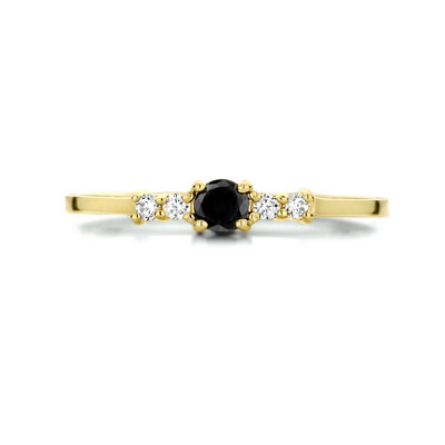 ring zwart en wit zirkonia