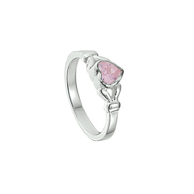 ring hart roze zirkonia
