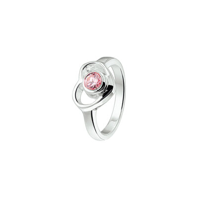 ring hart roze zirkonia