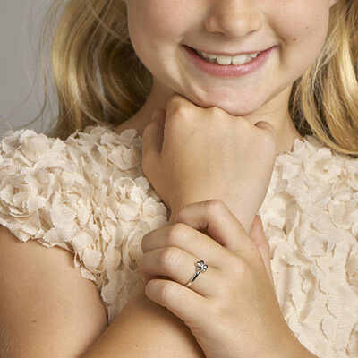 ring bloem zirkonia
