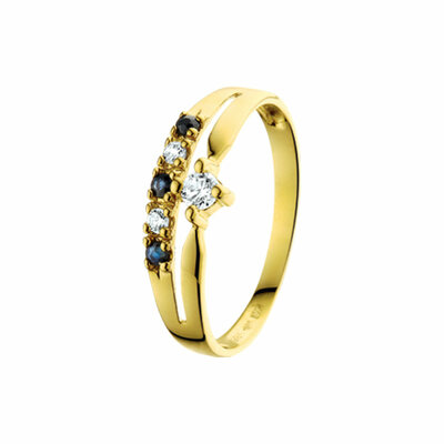 ring saffier en zirkonia