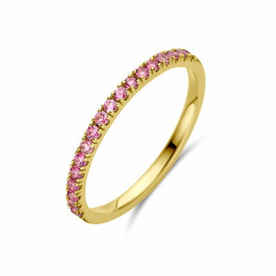 ring met geboortesteen roze toermalijn oktober