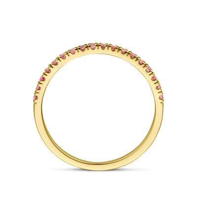 ring met geboortesteen roze toermalijn oktober