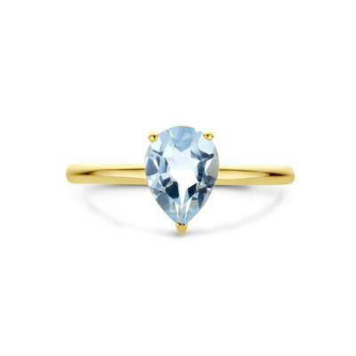 ring blauw topaas