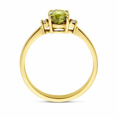 ring trilogie toermalijn en diamant 0.04ct h si