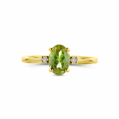 ring trilogie toermalijn en diamant 0.04ct h si