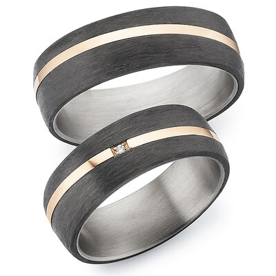Titanium/Carbon Trouwringen