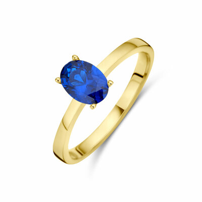 ring donkerblauw zirkonia