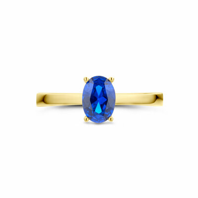 ring donkerblauw zirkonia